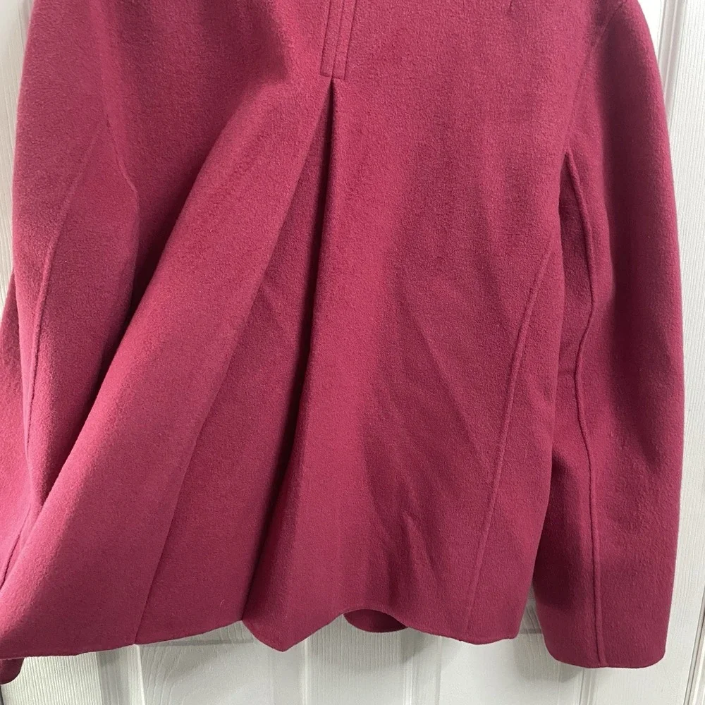 TALBOTS Womens 100%‎ Wool Open front Hot Pink Blazer Back Pleat Jacket Sz.14 EUC